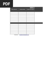 Weekly Production Schedule Template