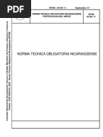 Norma Tecnica Obligatoria Nicaraguense. Fortificacion Del Arroz
