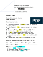 Universidad de Los Llanos Licenciatura en Educación Física Recreación y Deporte Ingles Modulo 1 Workshop 1 Possessive Adjectives Students' Names