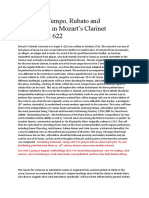 Analysing Tempo, Rubato and Articulation in Mozart's Clarinet Concerto K. 622