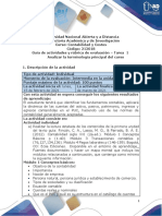 Guía de Actividades y Rúbrica de Evaluación - Unidad 1 - Tarea 1 - Analizar La Terminología Principal Del Curso