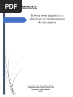 Informe Sobre Diagnóstico y Planeación Del Talento Humano de Una Empresa