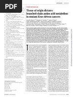 Tissue of Origin Dictates Branched-Chain Amino Acid Metabolism in Mutant Kras-Driven Caners