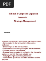 Ethical & Corporate Vigilance Issues in Strategic Management