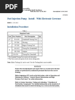 Fuel Injection Pump - Install - With Electronic Governor