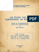 Les Etudes Sud Est Europeennes en Roumanie 1966