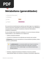 Metabolismo (Generalidades)