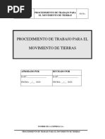 Procedimiento de Trabajo Seguro - Movimiento de Tierras