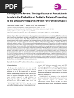 A Prospective Review: The Significance of Procalcitonin Levels in The Evaluation of Pediatric Patients Presenting To The Emergency Department With Fever (Pedi-SPEED I)