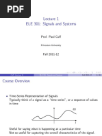 ELE 301: Signals and Systems: Prof. Paul Cuff