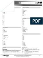 A2 UNIT 1 Test Answer Key Standard