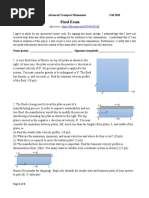 Final Exam: ECH 5261 Advanced Transport Phenomena Fall 2020