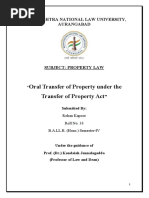 Oral Transfer of Property Under The Transfer of Property Act