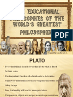 The Educational Philosophies of World's Greatest Philosophers