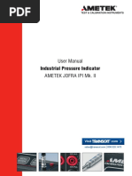 User Manual Ametek Jofra Ipi Mk. Ii: Industrial Pressure Indicator