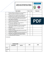 CHECKLIST For Installation & Insulation of HVAC Duct Work