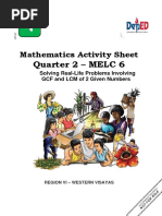 Quarter 2 - MELC 6: Mathematics Activity Sheet