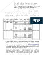 Madhya Pradesh Rural Road Development Authority: Detailed Notice Inviting Offers From Consultants For (E-Tender Notice)