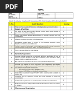 S. No. Audit Question Scoring I Design & Facilities: Retail