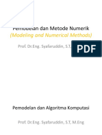 Pemodelan Dan Metode Numerik: (Modeling and Numerical Methods)