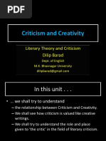 Criticism and Creativity