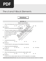 The D and F-Block Elements: Solutions