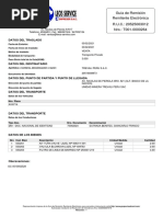 Guía de Remisión Remitente Electrónica R.U.C.: 20525063012 Nro.: T001-0000264