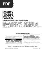 FX481V FX541V FX600V: Owner'S Manual