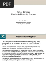 Valero Benicias Mechanical Integrity Program