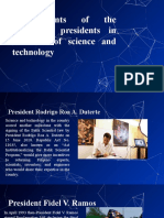 Achievements of The Philippine Presidents in The Field of Science and Technology