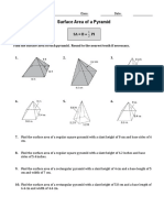 Surface Area of Pyramid Worksheet