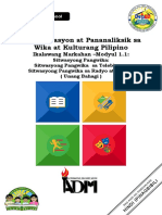 Komunikasyonatpananaliksik11 - q2 - Mod1.1 - Sitwasyong Pangwika Sa Telebisyon Sitwasyong Pangwika Sa Radyo at Dyaryo