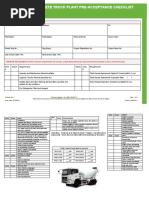 Concrete Truck Plant Pre-Acceptance Checklist