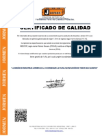 Certificado de Calidad Jormen