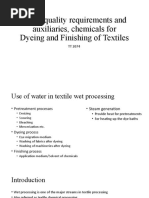 Water Quality Requirements and Auxiliary Chemicals For Dyeing