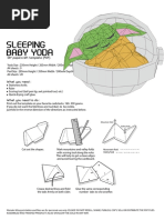 Sleeping Baby Yoda: DIY Papercraft Template PDF