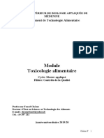 Module Toxicologie Alimentaire ISBAM-MCQ1