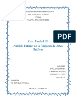 Caso Unidad III - ANALISIS INTERNO DE LA EMPRESA DE ARTES GRAFICAS