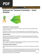 Software For Traverse Correction - Excel Solution