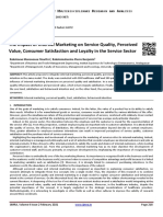 The Impact of Internal Marketing On Service Quality, Perceived Value, Consumer Satisfaction and Loyalty in The Service Sector