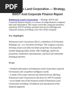 Robinsons Land Corporation - Strategy, SWOT and Corporate Finance Report