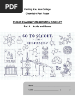 FKYC CHEM Past Paper - Part 4 Acids and Bases (Question Booklet)