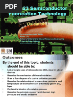 EBB 323 Semiconductor Fabrication Technology: Oxidation