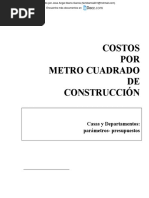 Costos Por Metro Cuadrado de Construccion