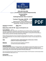 Rollins College Department of Business & Social Entrepreneurship Personal Selling BUS 376-1 Building/Classroom: Tuesday & Thursday: 2:00 PM - 3:15 PM