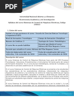 Syllabus de Curso Sistemas de Control de Máquinas Eléctricas