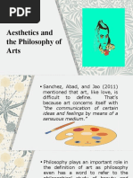 Aesthetics and The Philosophy of Arts