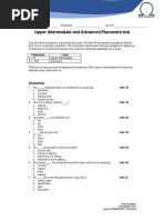 Placement Test - Upper Intermediate and Advanced