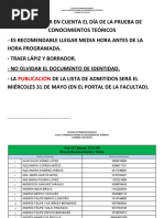 22 PC Listado de Preseleccionados Aulas y Horarios de Las Pruebas de Conocimientos 2017-2