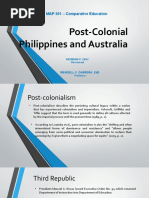 Post-Colonial Philippines and Australia by Raymund P. Cruz-PhD-ELM-Comparative Education